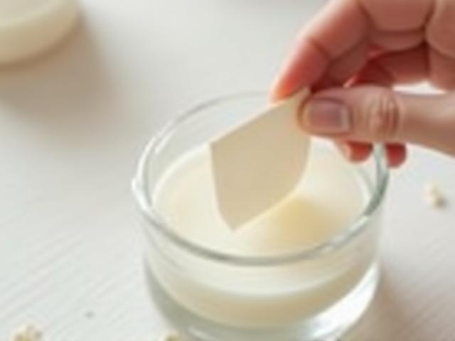 Image of a hand gently peeling a candle label from a cleaned glass vessel