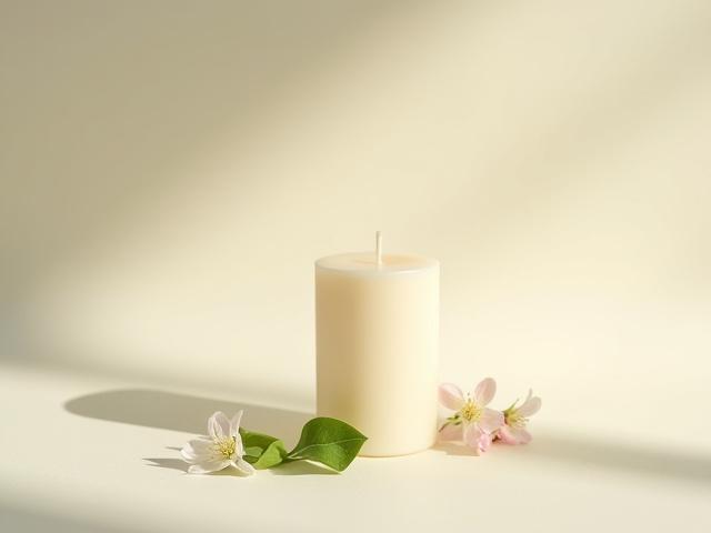 Image of Timothy C Buckley Spring 2023 Collection candle, with fresh floral elements.