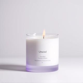 TIMOTHY C BUCKLEY Unwind candle, a minimalist jar with lavender essential oil